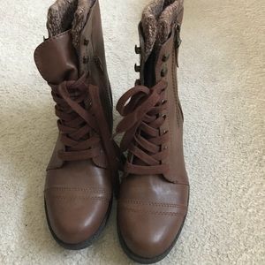 Cute brown shirt boots